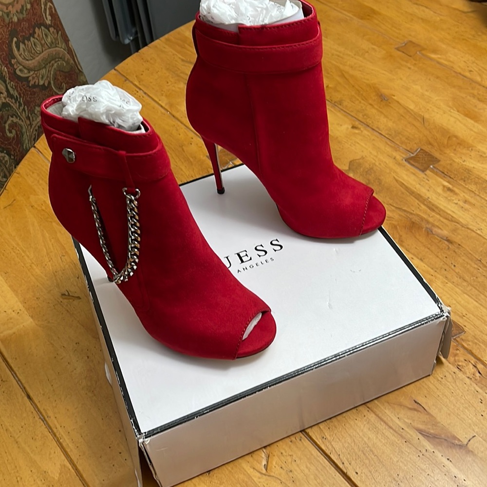 Guess red boots new
